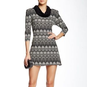 PAPILLION - Cowl Neck 3/4 Sleeve Sweater Dress